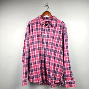 UNTUCKit Plaid Button-up Classic Shirt Santa Barbra Tall Regular Red Men Sz‎ 3XL